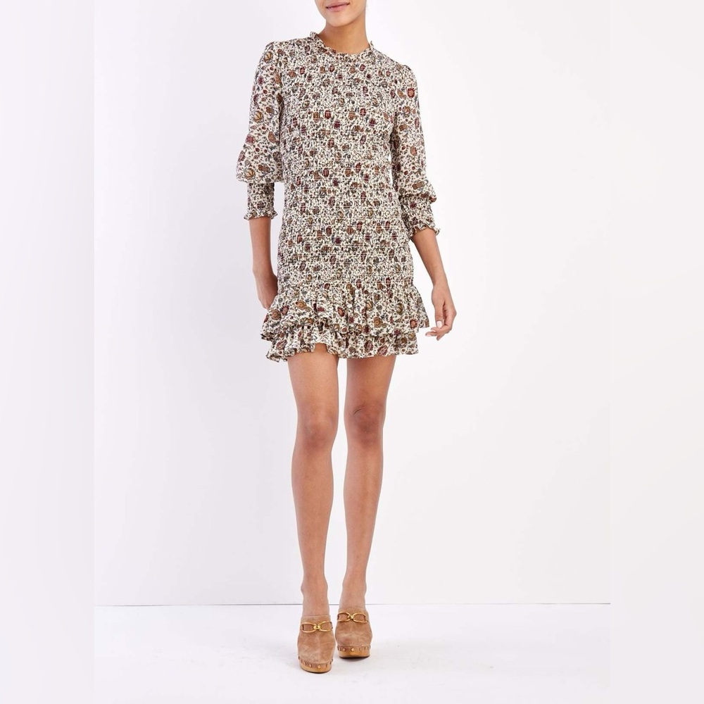 Floral Print Ruffle Hem Dress